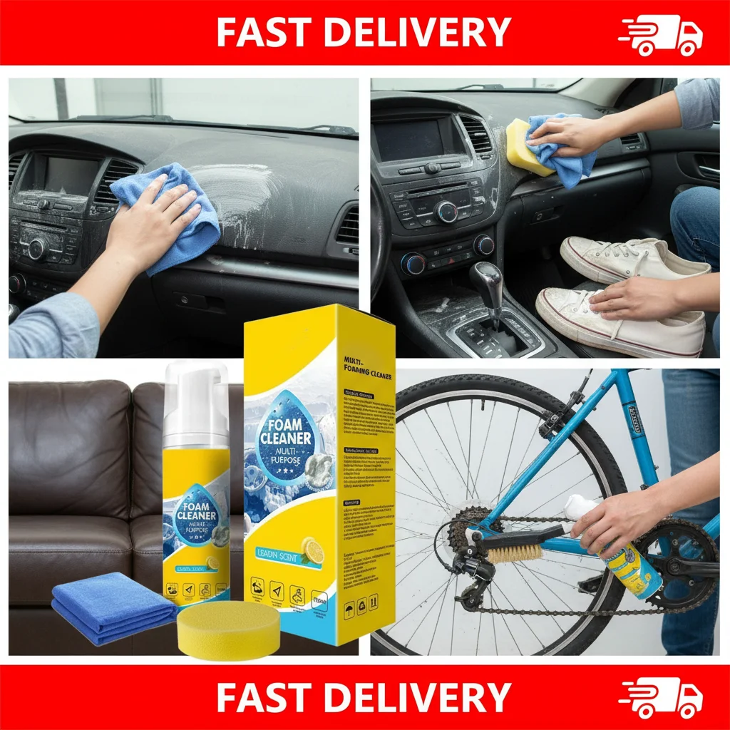 

150ml 1/2sets Powerful & Multipurpose Car Interior Foam Cleaner All Purpose Rinse Foam Cleaner Spray Deep Penetration Rich Cup
