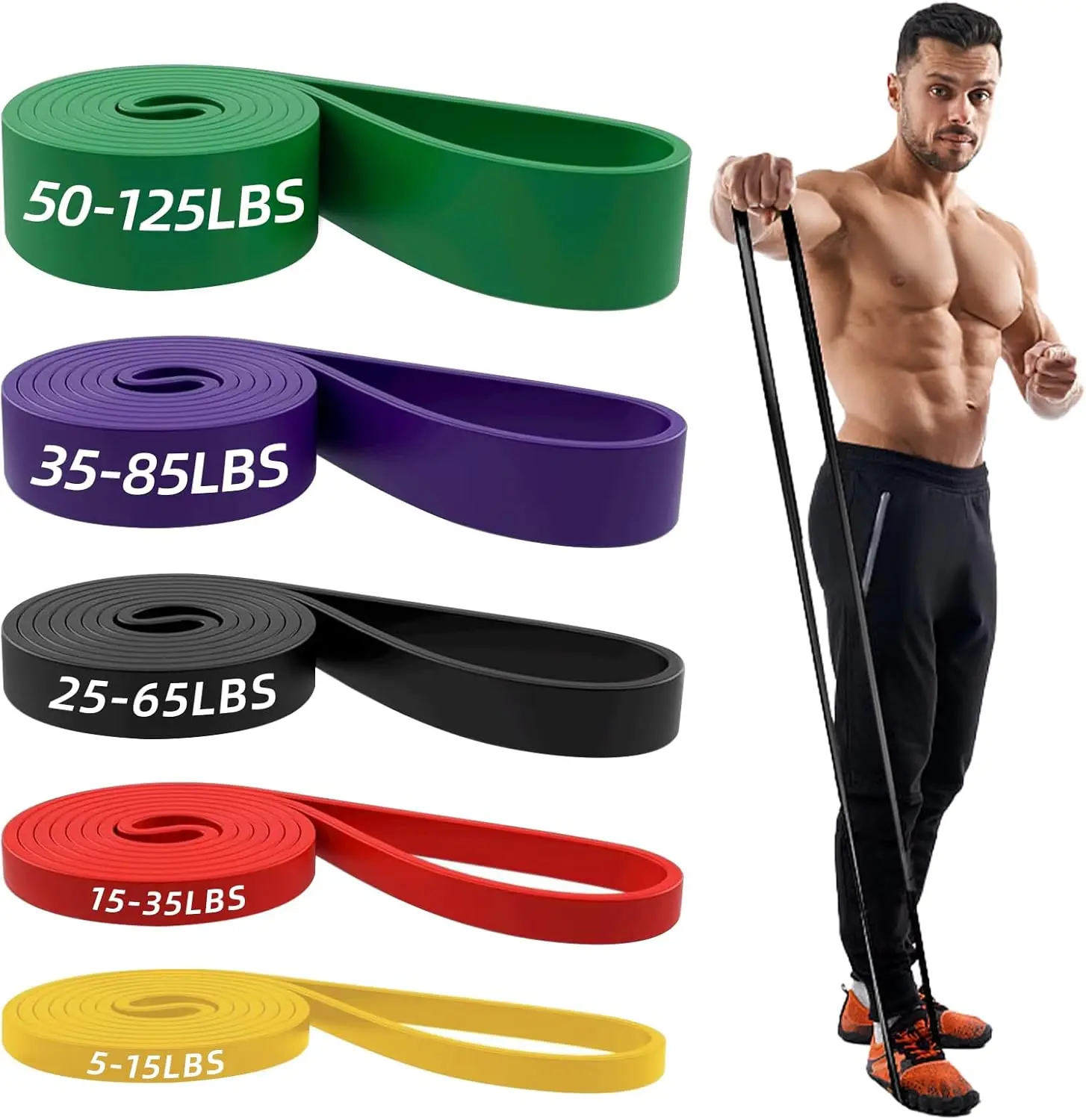Faixas de Resistência, Faixas Longas para Exercícios para Homens e Mulheres em Casa - Faixas de Treinamento Premium Perfeitas para Barra Fixa