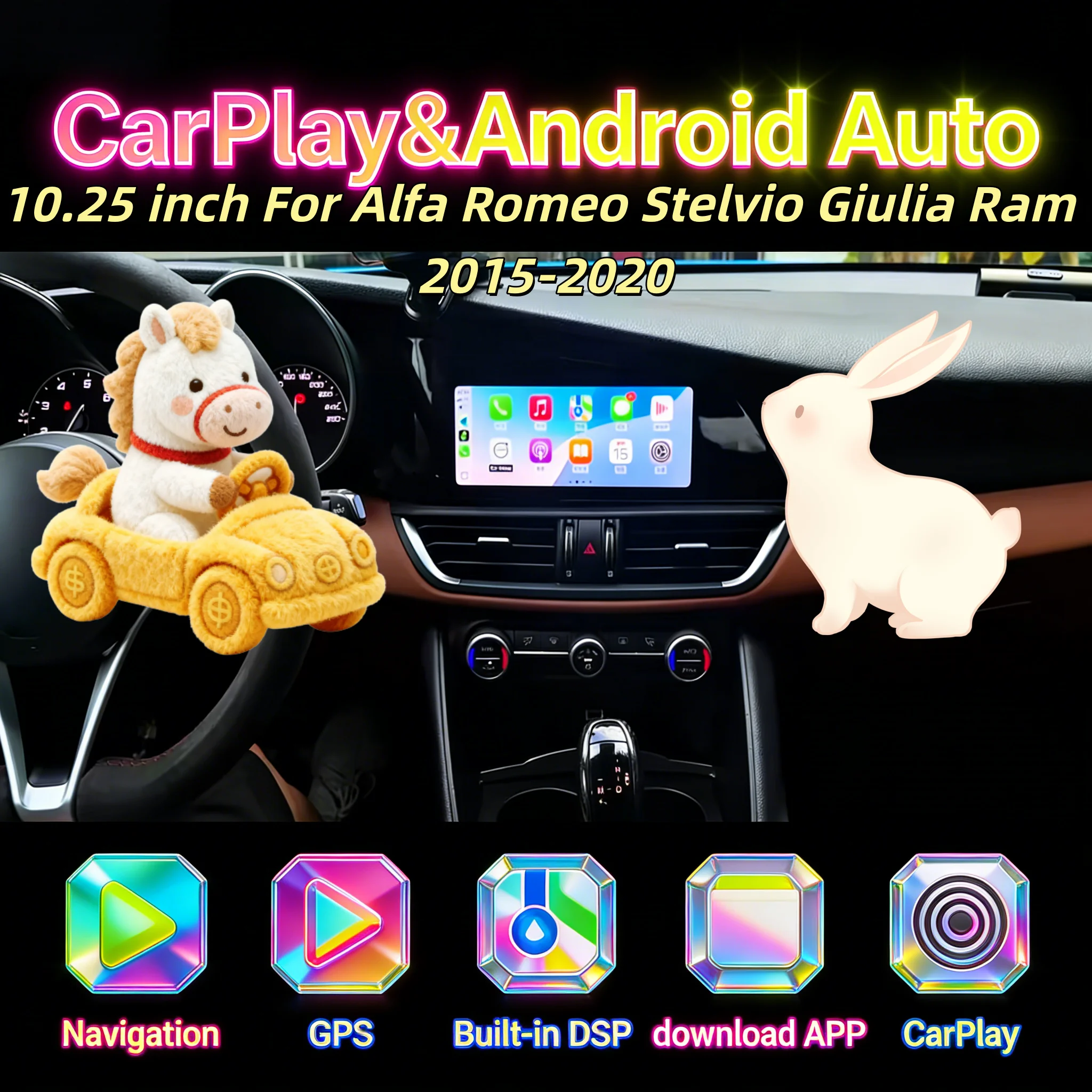 2026 Newest Multimedia Android 14 For Alfa Romeo Stelvio Giulia Ram 2015-2020 GPS Navigation WIFI DSP 4G Carplay Car Radio GPS
