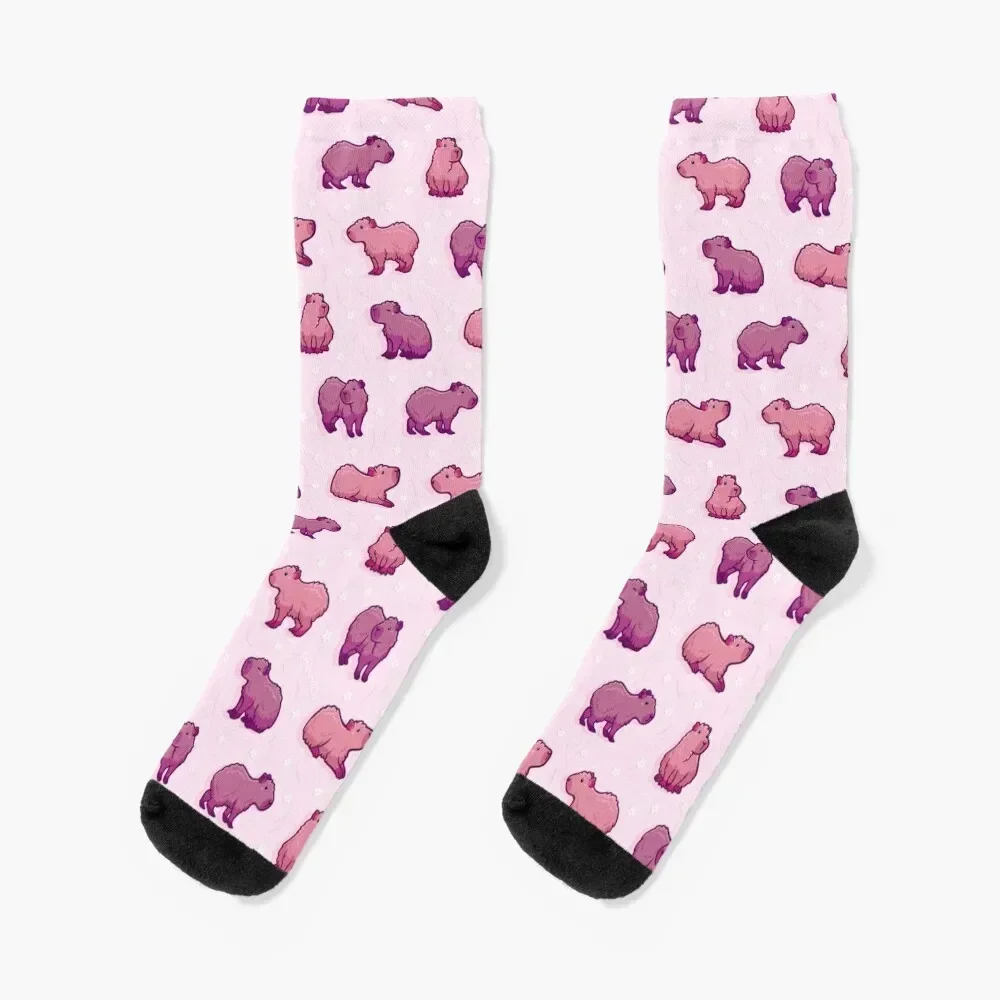 

Capybara 2 {pink} Socks funny gifts heated Lots christmas stocking Socks Men's Women's