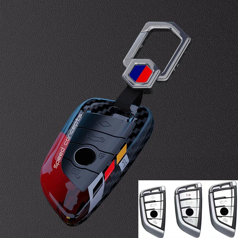 

ABS Carbon Fiber Car Key Case Cover Shell for BMW G20 G30 F15 F16 G01 G02 G05 F10 F20 F30 G07 F34 Serie 1 X1 U11 F34 Key Chain