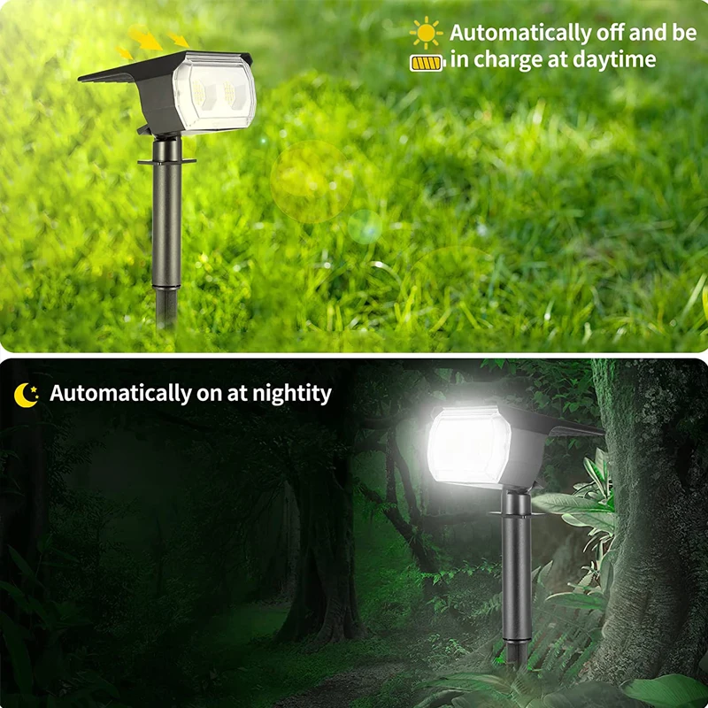 Luz solar do ponto ip65 luzes exteriores solares 48 leds rgb à prova dwaterproof água jardim luz 2-em-1 holofote solar para quintal gramado