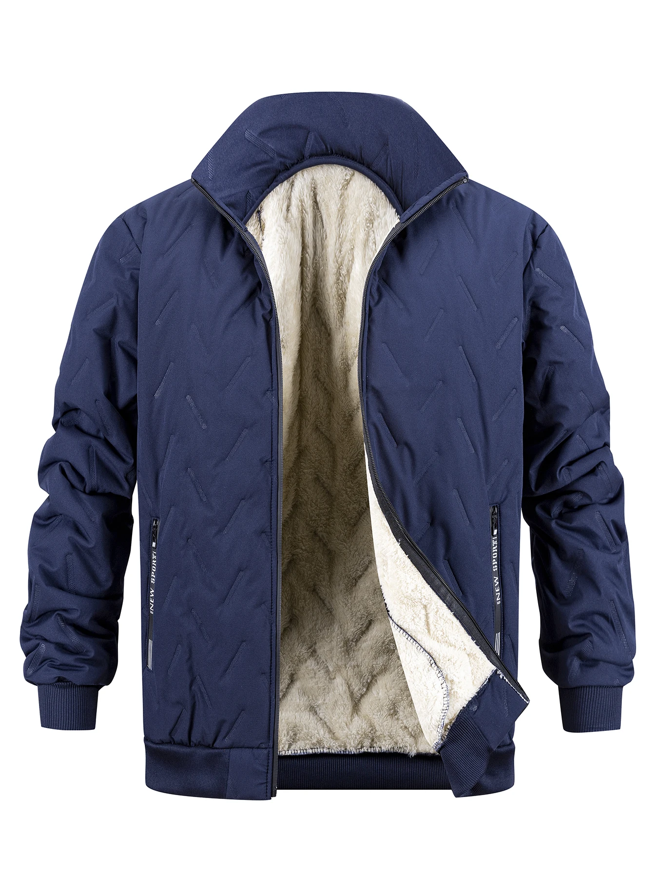 الشتاء سميكة سترة قطن الرجال سستة الوقوف طوق معطف يندبروف مقاوم للماء الوقوف طوق معطف عادية فضفاضة تناسب ملابس خارجية #4