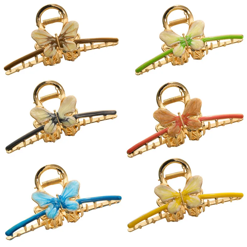 

Women Vintage Metal Butterfly Hair Claws Luxury Hair Clips for Girl Crab Large Size Barrette Headwear Hair Accessories