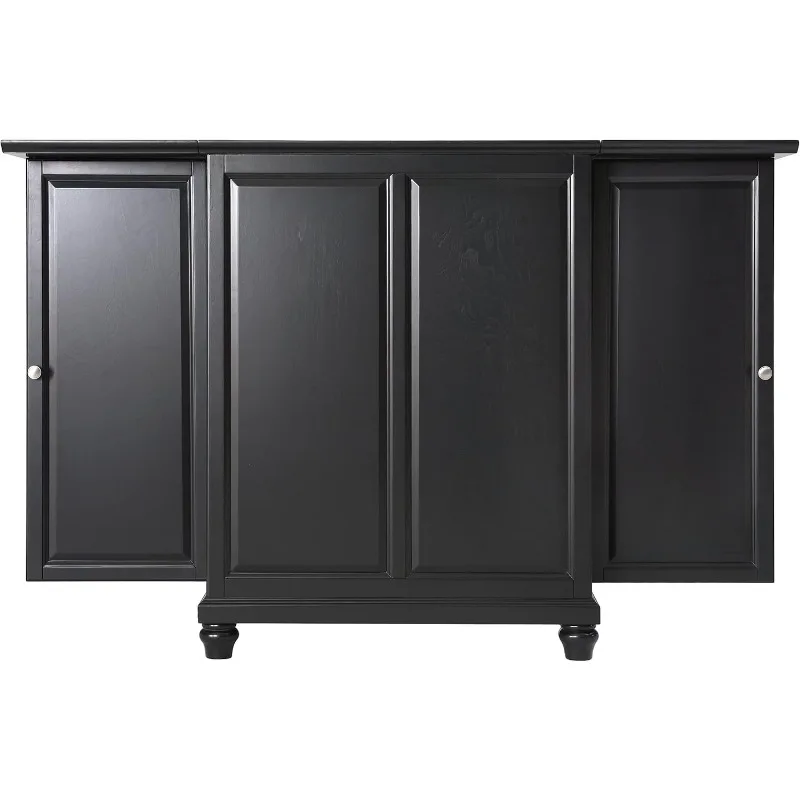 Crosley Furniture Cambridge Expandable Bar Cabinet with Storage Shelves, Drawer, and Wine Rack, Black