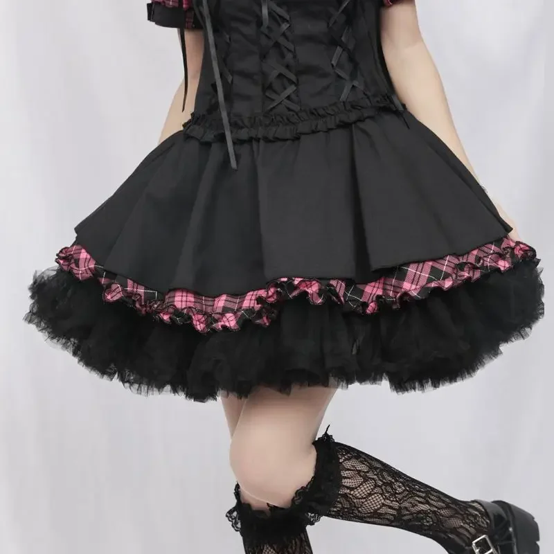 Coalfell Lolita Skirt Support Lolita Black Three Piece Set Daily Boneless Cloud Support Violent Fishbone Skirt Set