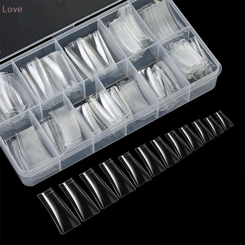 

[L&P]504PCS Duck Nail Tips For Acrylic Nails Half Cover False Nails Short Duck Tip Nails Curved French Fake Nail Extension Tips