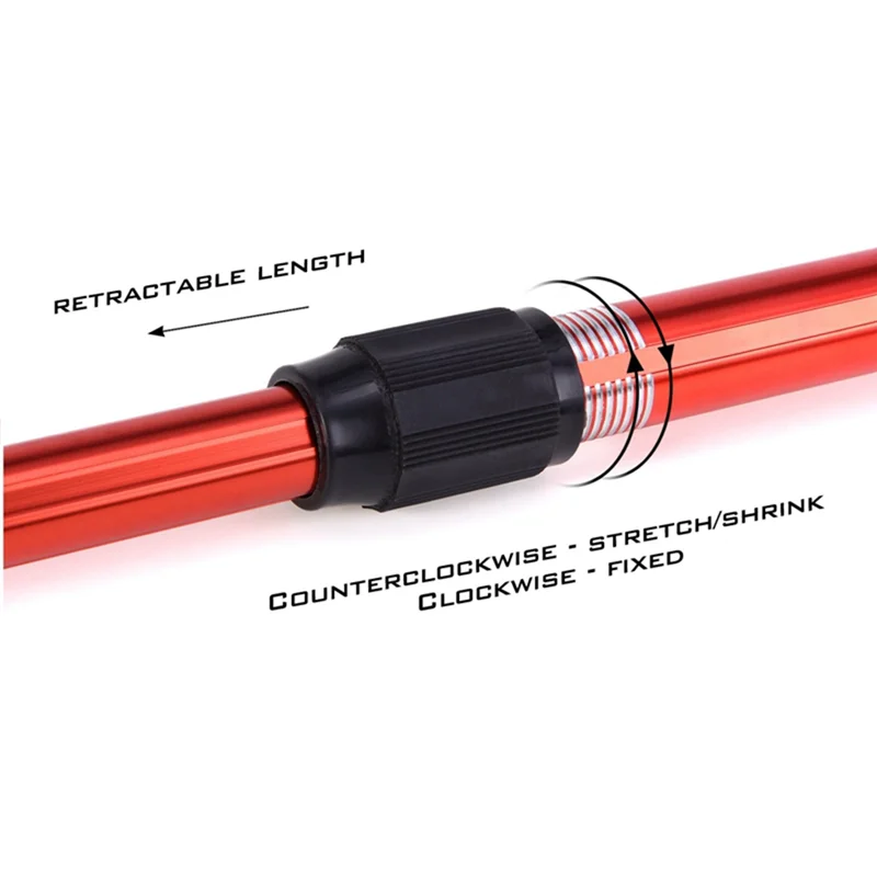 2525+ Red Triangle Folding Copy Net 2-Section Telescopic Portable Lure Fly Fishing Hand Copy Net Fishing Tool