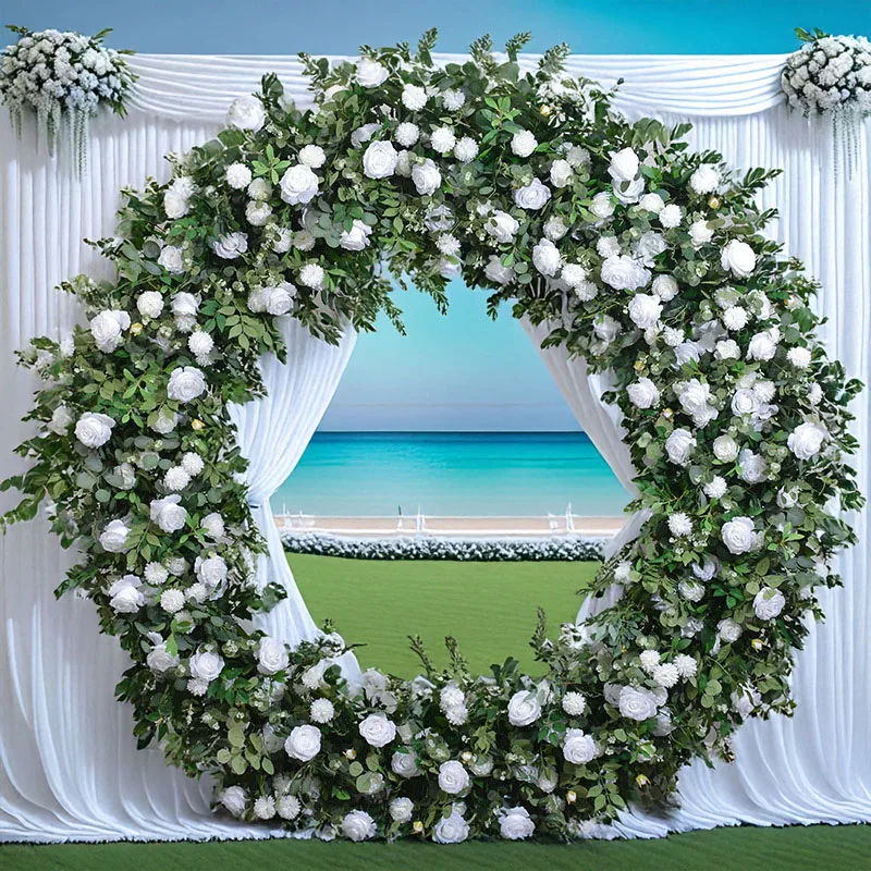 

2M Round Artificial Green Plants Forest Wedding Decoration Hydrangea Outdoor Activity Exhibition Arches Rose Rows