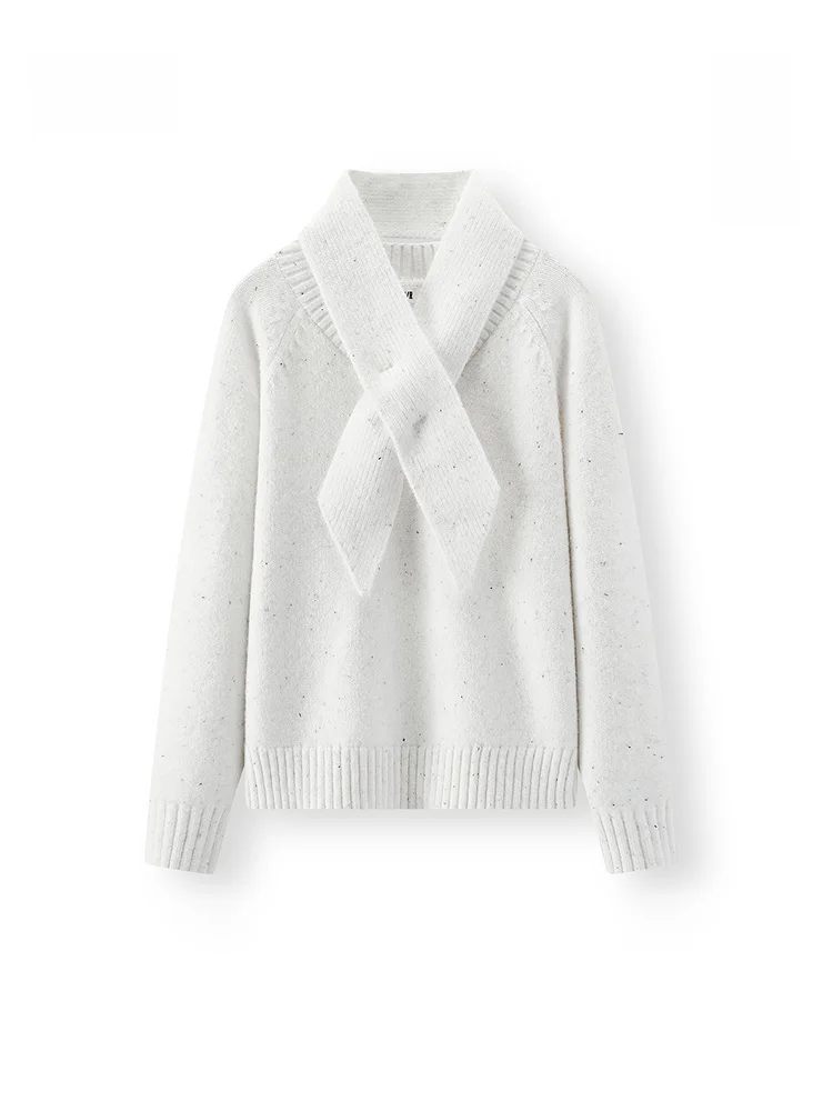 

Женский свободный свитер Semir с V-образным вырезом, с вставками на плечах, мягкий, теплый, зимний, модный, нежный, индивидуальный, вязаный топ