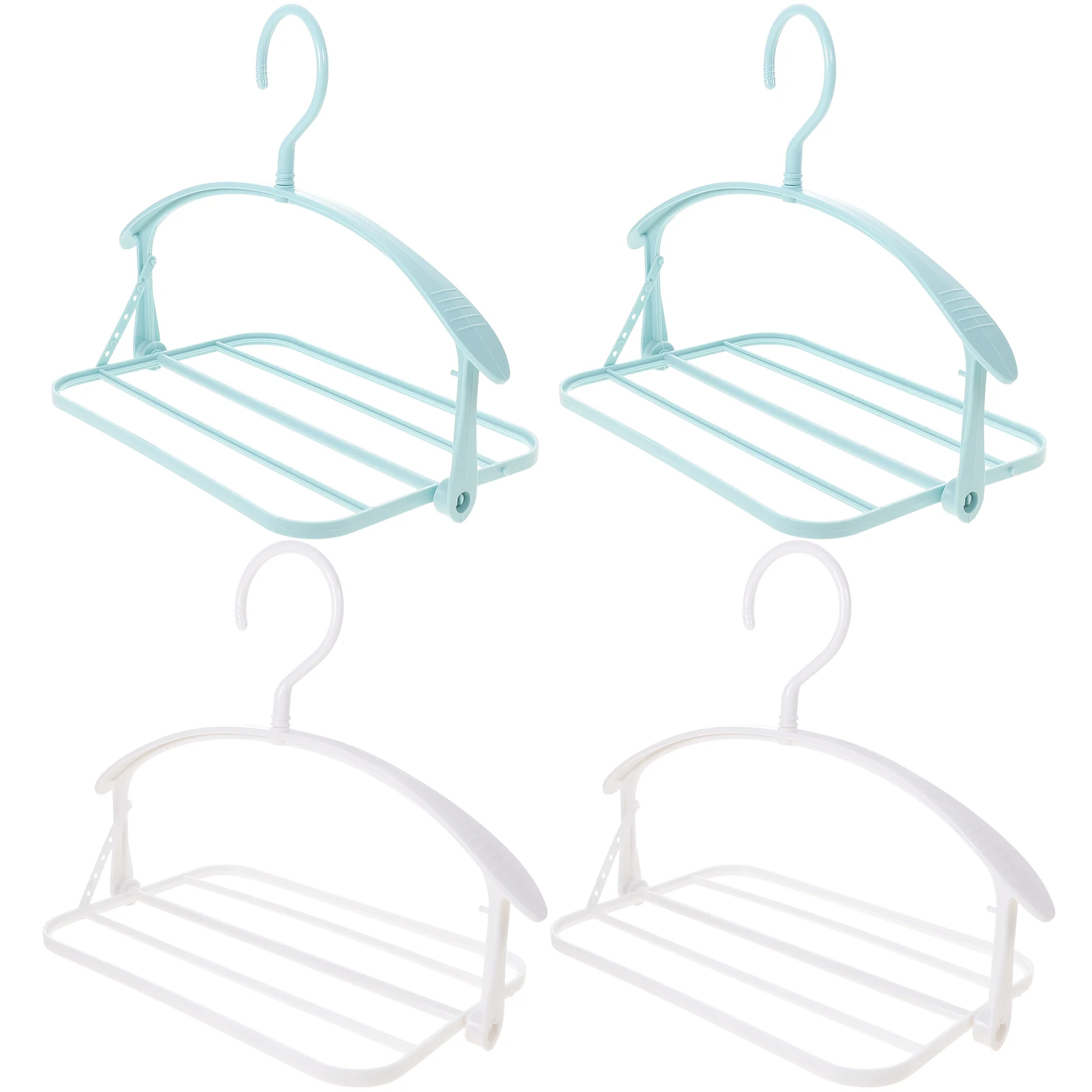 

4Pcs Plastic Hanger Foldable Space Saving Closet ganizer for Jeans Pants Scarves Multifunctional Rack Sturdy Storage Wardrobe