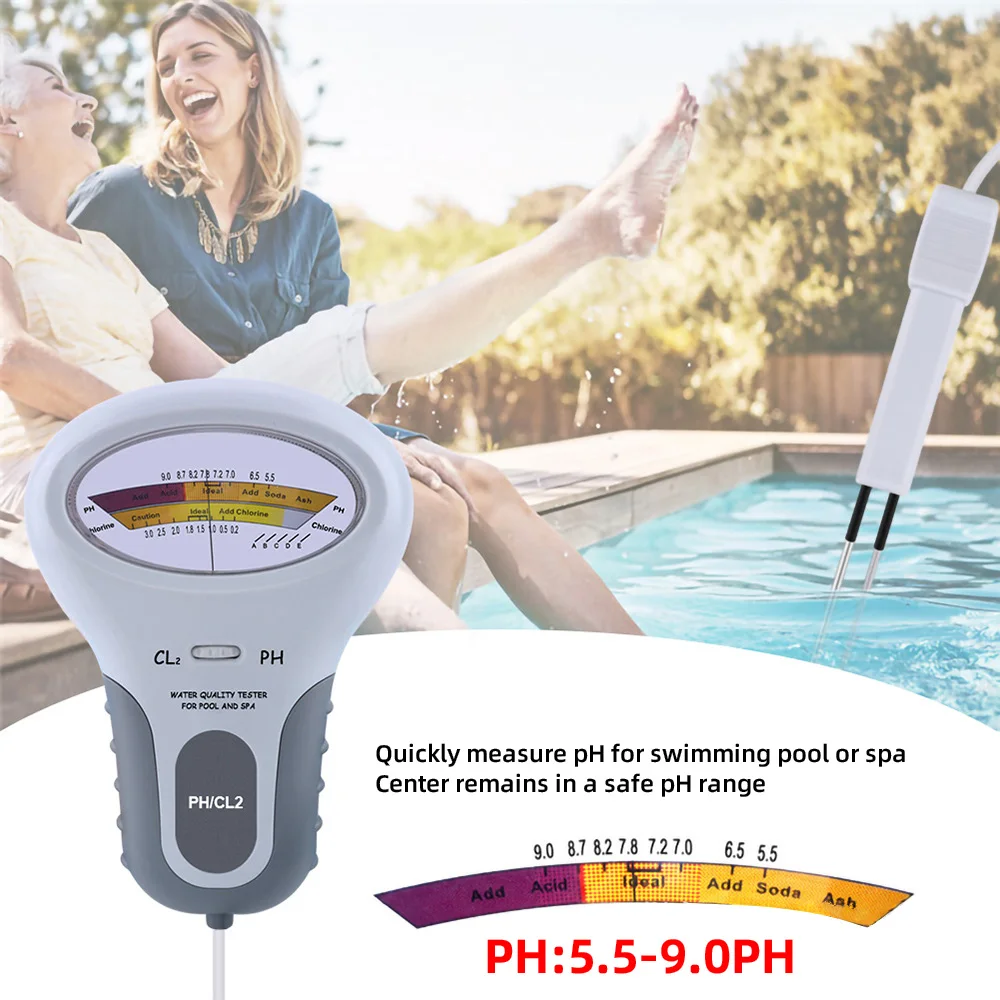 Dispositivo di test della qualità dell'acqua 2 in 1 Tester PH PC102 per piscina SPA Tester di cloro d'acqua PH CL2 Misuratore di cloro