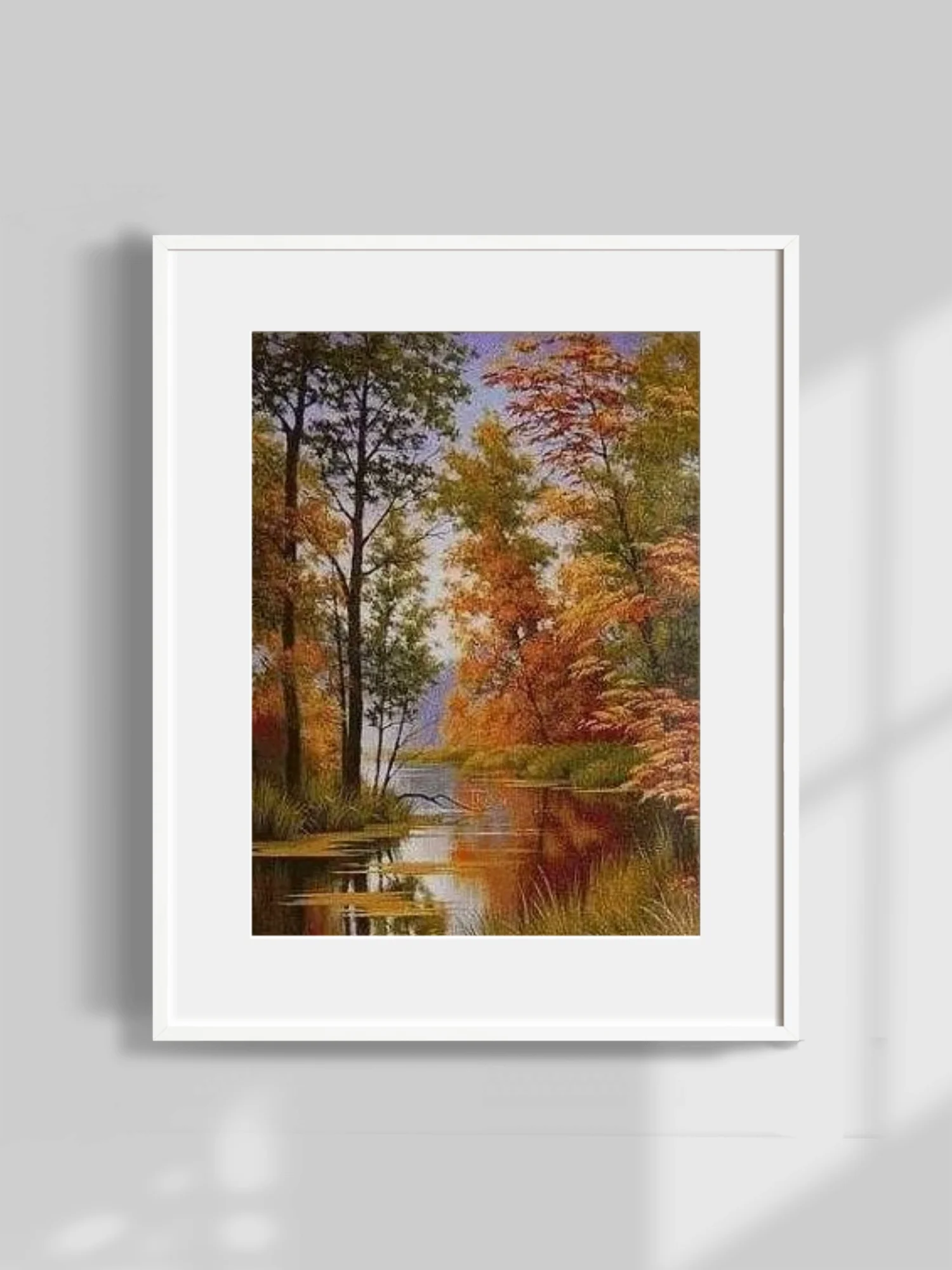 

Наборы для вышивания крестиком 16CT, 18CT, 14CT без рисунка, DIY, ручная работа, пейзаж «Осенняя река», декор для дома