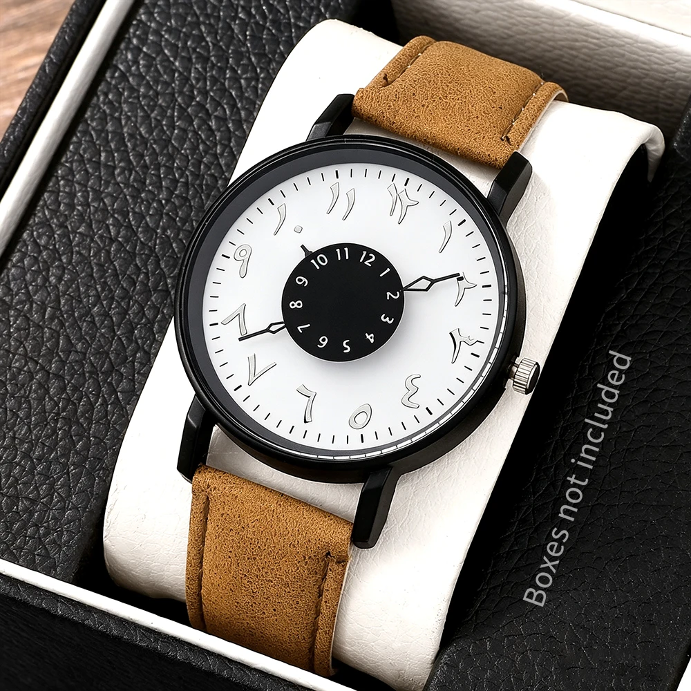 1pc Latest Casual Versatile Handsome Men's Quartz Watch with Multiple Colors To Choose From, No Gift Box Included