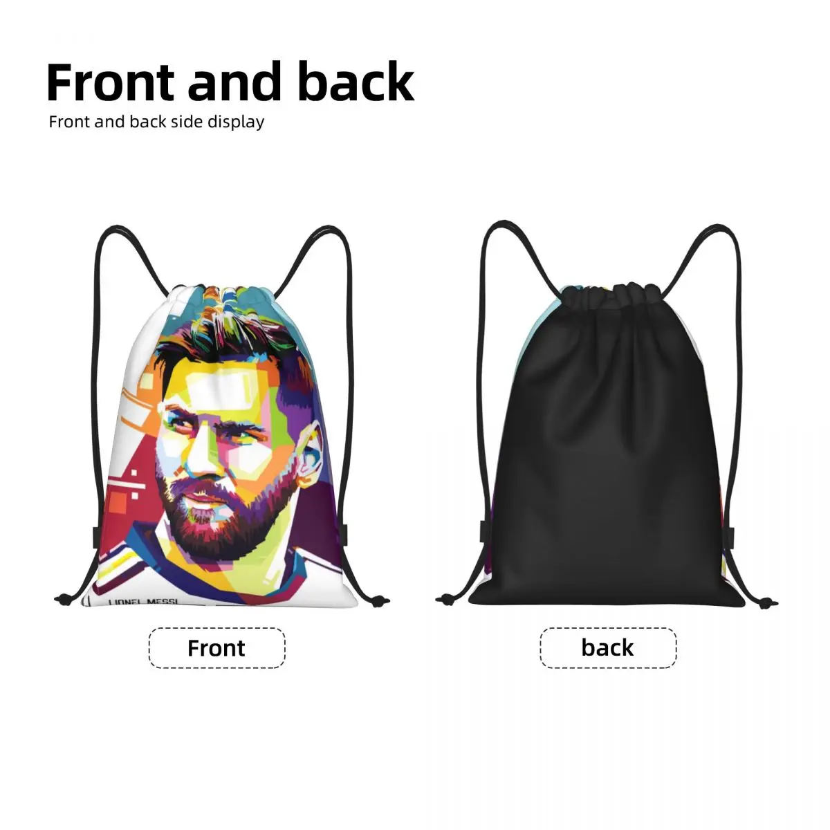 Argentina Lioneler And Messi (10) Drawstring Bags Gym Bag Graphic Vintage Backpack Humor Graphic Drawstring Backpack Firm