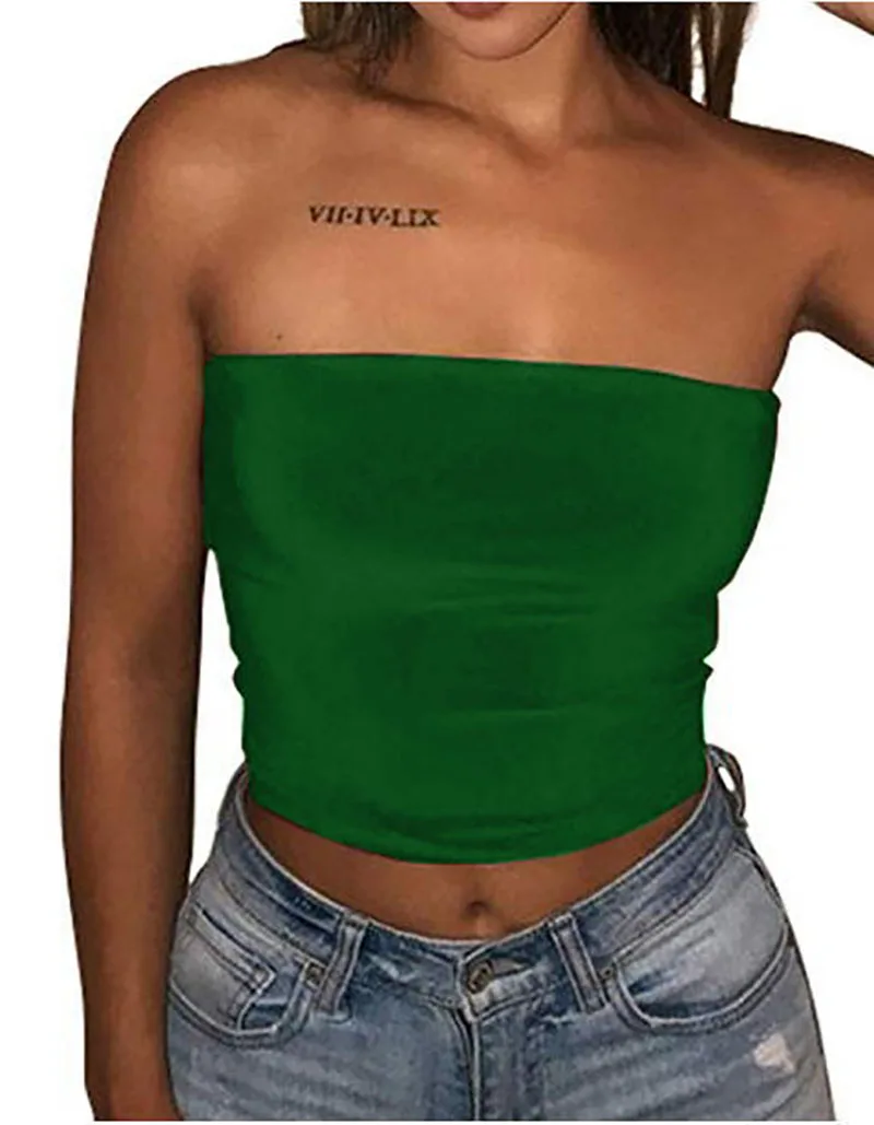 Hot selling vests solid color strapless top Europe America new yoga sports chest wrapped vest women Europe America camisoles