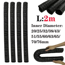 2m Universal Car Hood Air Intake Pipe Air Ducting Hose Tube Cold Heat Resistant Flexible Pipe 20/25/32/38/43/51/55/60/65/70/76mm