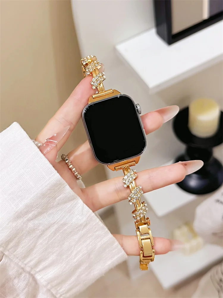 

Watch strap for HW Watch Fit3/Fit4 and Fried Dough Twists diamond inlaid hand strap for HW Band 8/9/10NFC