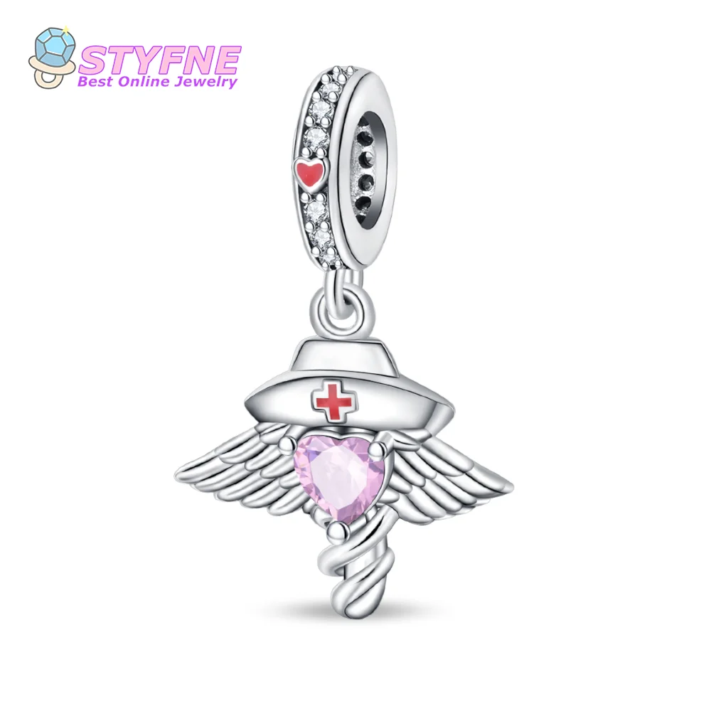 925 Sterling Silver Healer's Guard Pendant Beads Charms fit DIY Bracelets and Necklaces Dangle Pendants Fine Jewel Official Mall