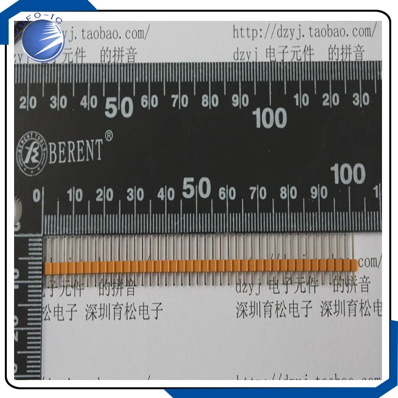 5pcs/lot 1*40P male Yellow single row of single row copper 1*40 2.54mm single row male pin header strip Connector