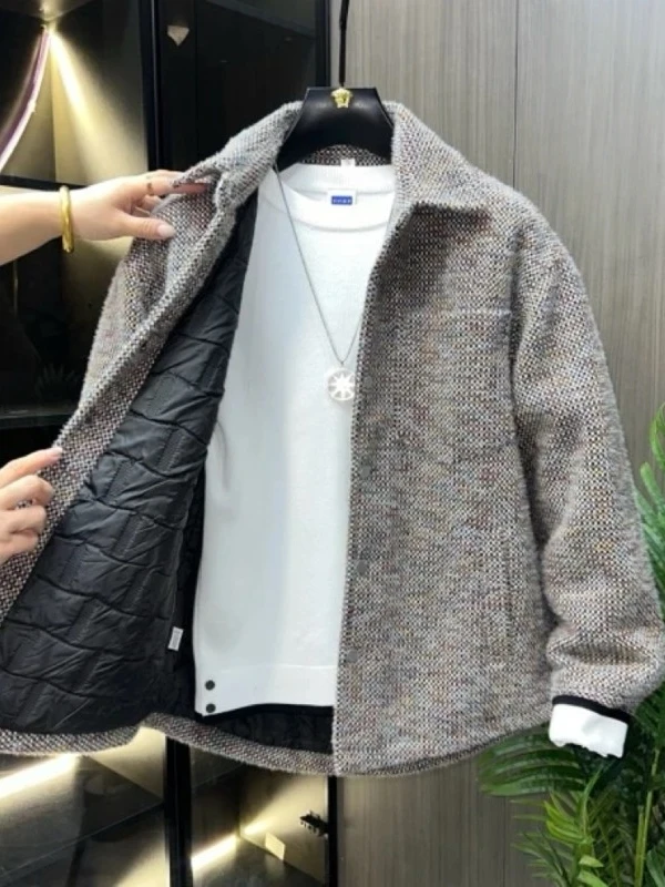 

Casual Cotton Enriched Jaet Iron Free Autumn Winter Youth Faion Stand Fit Breathable Stand Sve Length Men's Coat