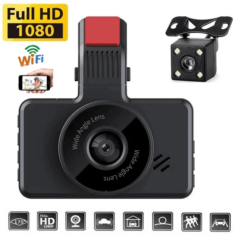 

Car DVR Dash Cam WiFi Full HD 1080P Rear View Vehicle Camera Video Recorder Auto Dashcam Black Box Registrator Car Accessories
