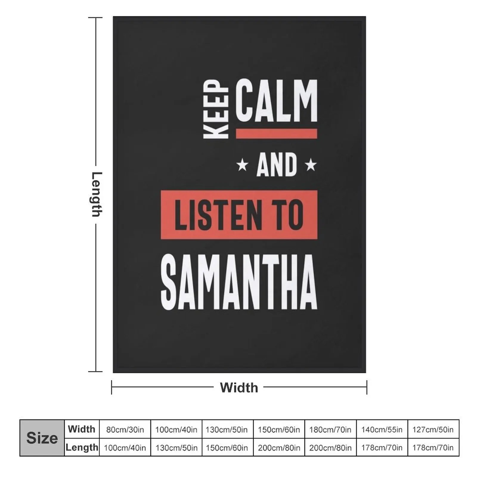 Keep Calm and Listen to Samantha Throw Blanket Blankets Sofas Of Decoration Plush Blankets