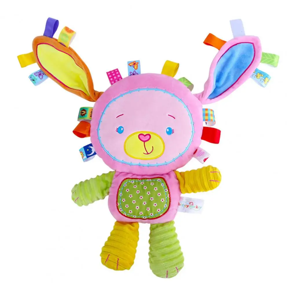 Children Emotional Support Toy Plush Doll Colorful Stuffed Doll Baby Crib Rattle Toy with Bb Device Cute for Emotional