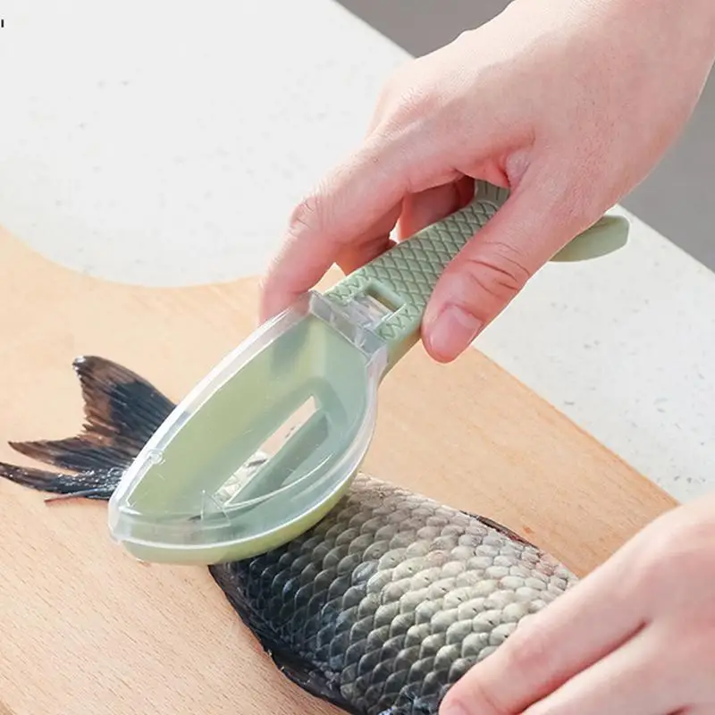 Fish Scale Scraper Fish Shape Handheld Scarper Remover With Lid Efficient Fish Descaler With Ergonomic Handle For Fish Skin