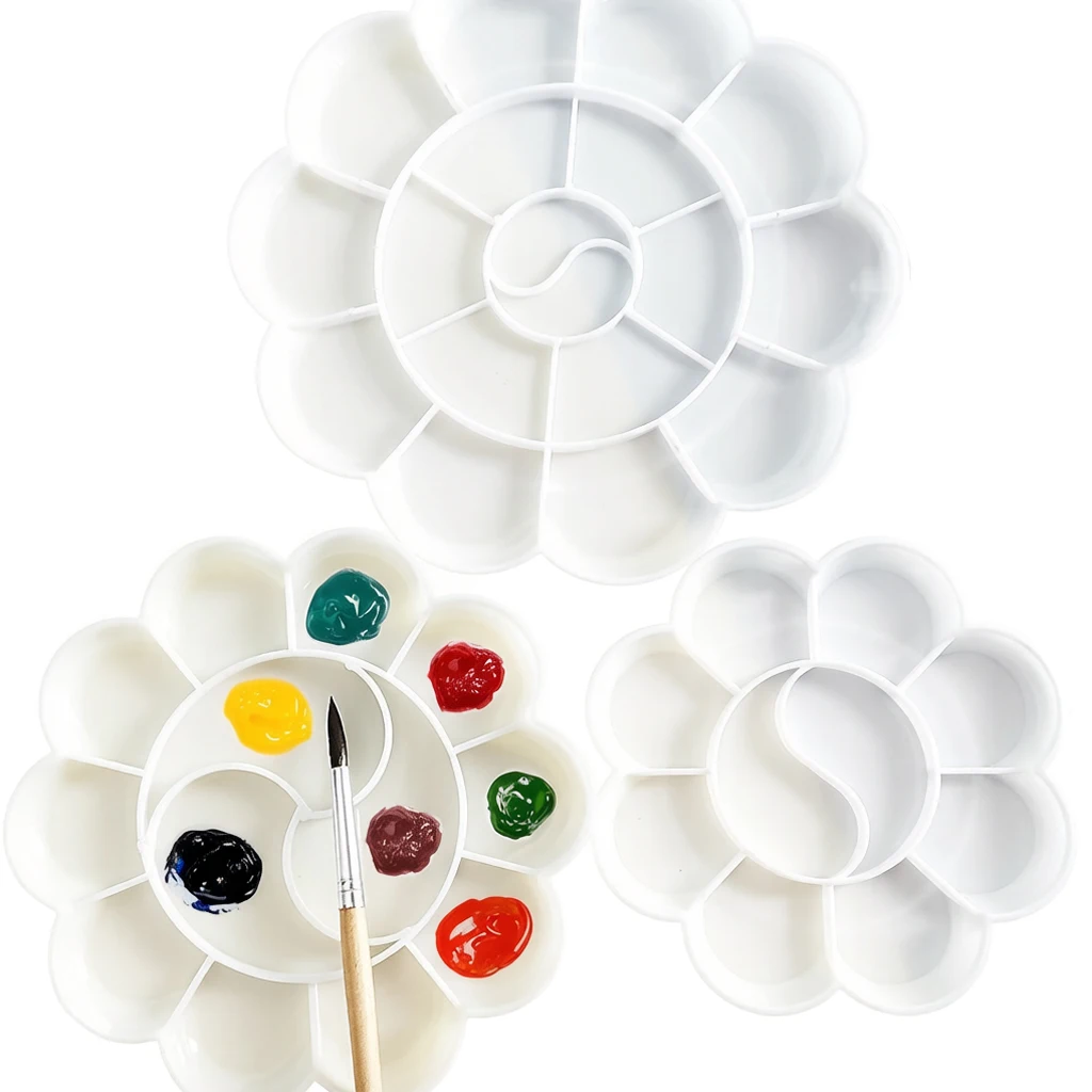 Floral Paint Palette Assorted S/M/L Sizes for Watercolor, Acrylic & Oil Painting, Ideal for Studio Color Mixing & Brushwork TMZ