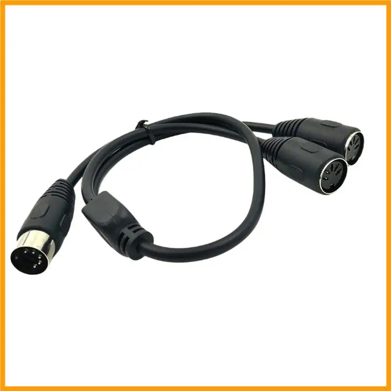 P82A DIN 5Pin Splitter Y Adapter 5 Pin Male to Double DIN 5Pin Female Extension Sound Keyboard Synthesizer Electric Drum