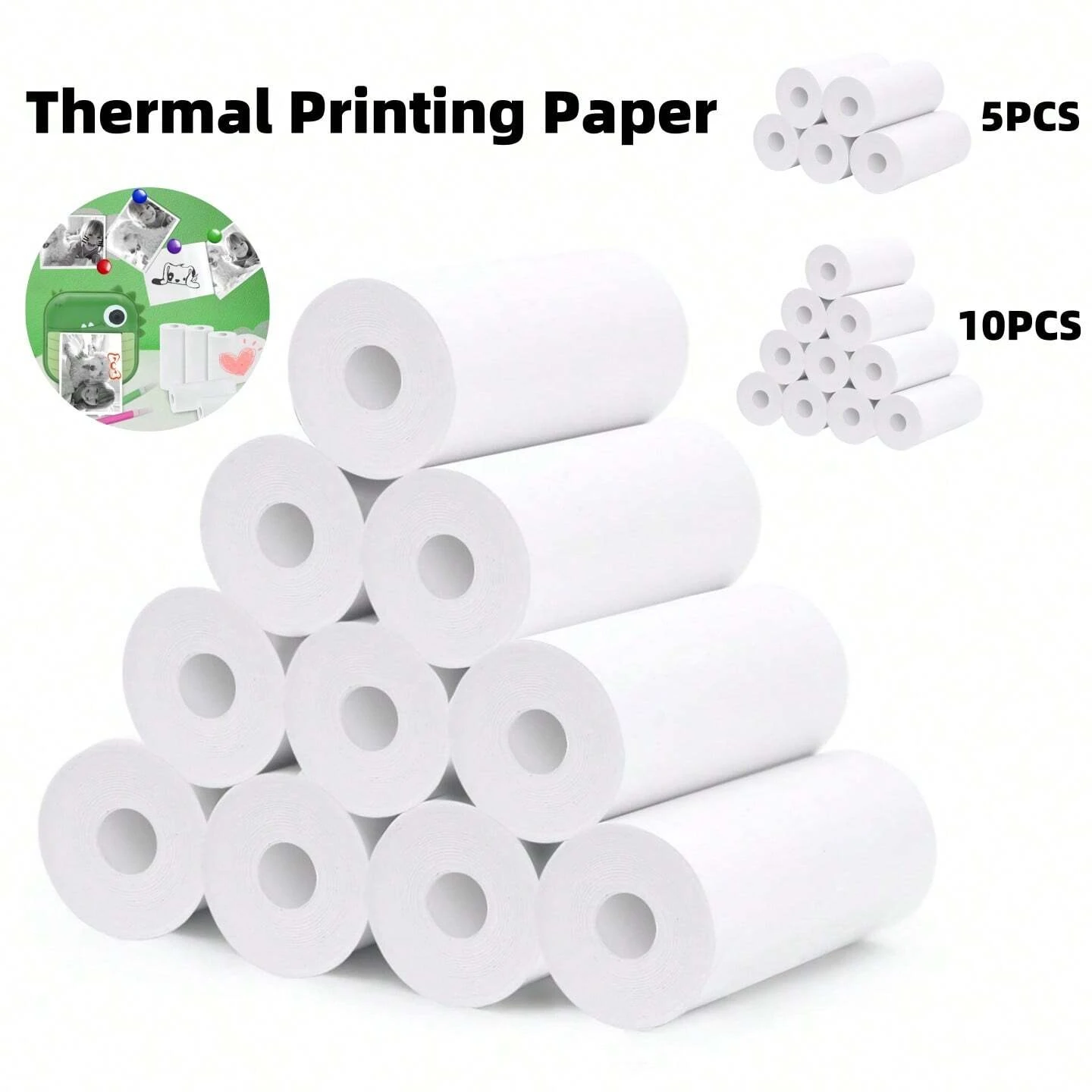 Mini Thermal NO-Sticker Paper 57mm For Picture Photo Portable Printer Thermal Paper Printing Paper For Pocket Printers Camera