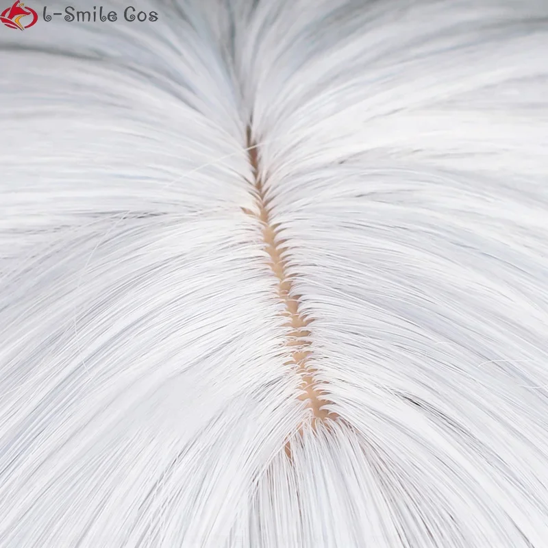 عالية الجودة Kamisato Ayaka شعر مستعار تأثيري جديد الجلد تأثيري 30 سنتيمتر الفضة الأزرق شعر مستعار مضفر قبعات مقاومة للحرارة الباروكات