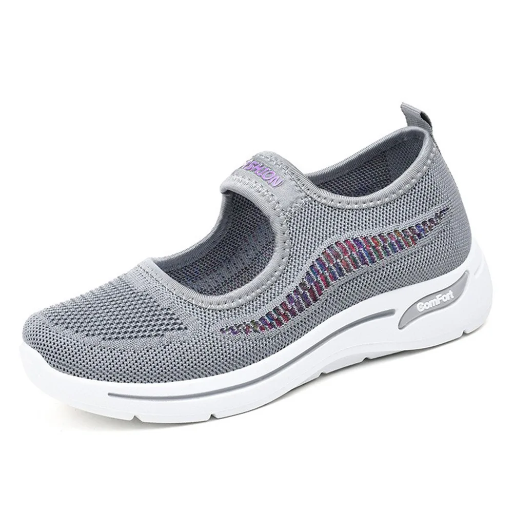 2024 New Casual Women's Shoes Soft soled Lightweight Mom Shoes Anti slip Breathable Flat Bottom Middle aged and Elderly Walking