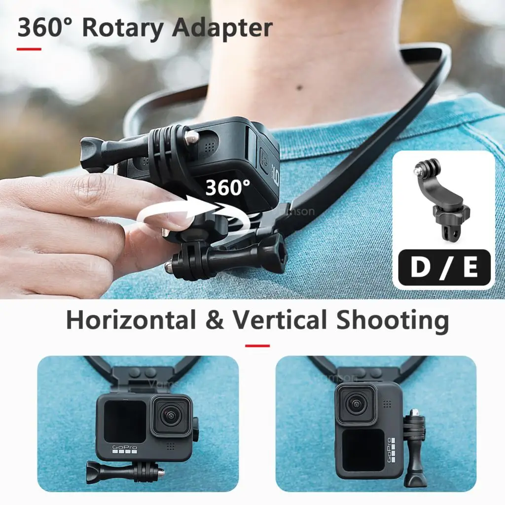 Vamson Neck Hold Mount for Insta360 X3 GoPro Hero 11 10 9 DJI Osmo Action Camera Anti-shake Lanyard Strap for GoPro Accessories