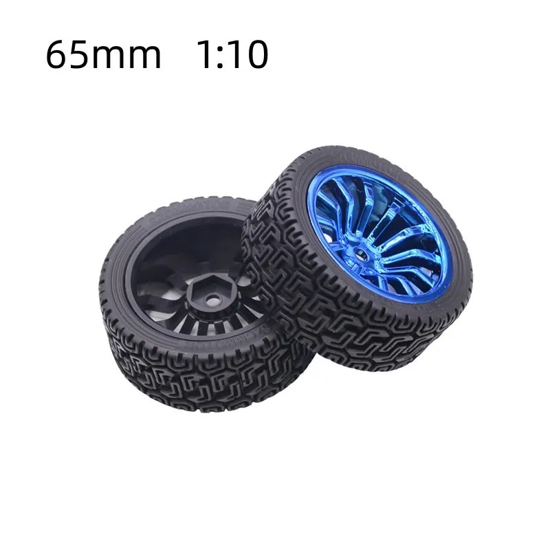 1PCS For Motor High Quality 65mm Car Wheels 1/10 Model Black or Blue For DIY Car Models Toy Robot Accessoriesrally