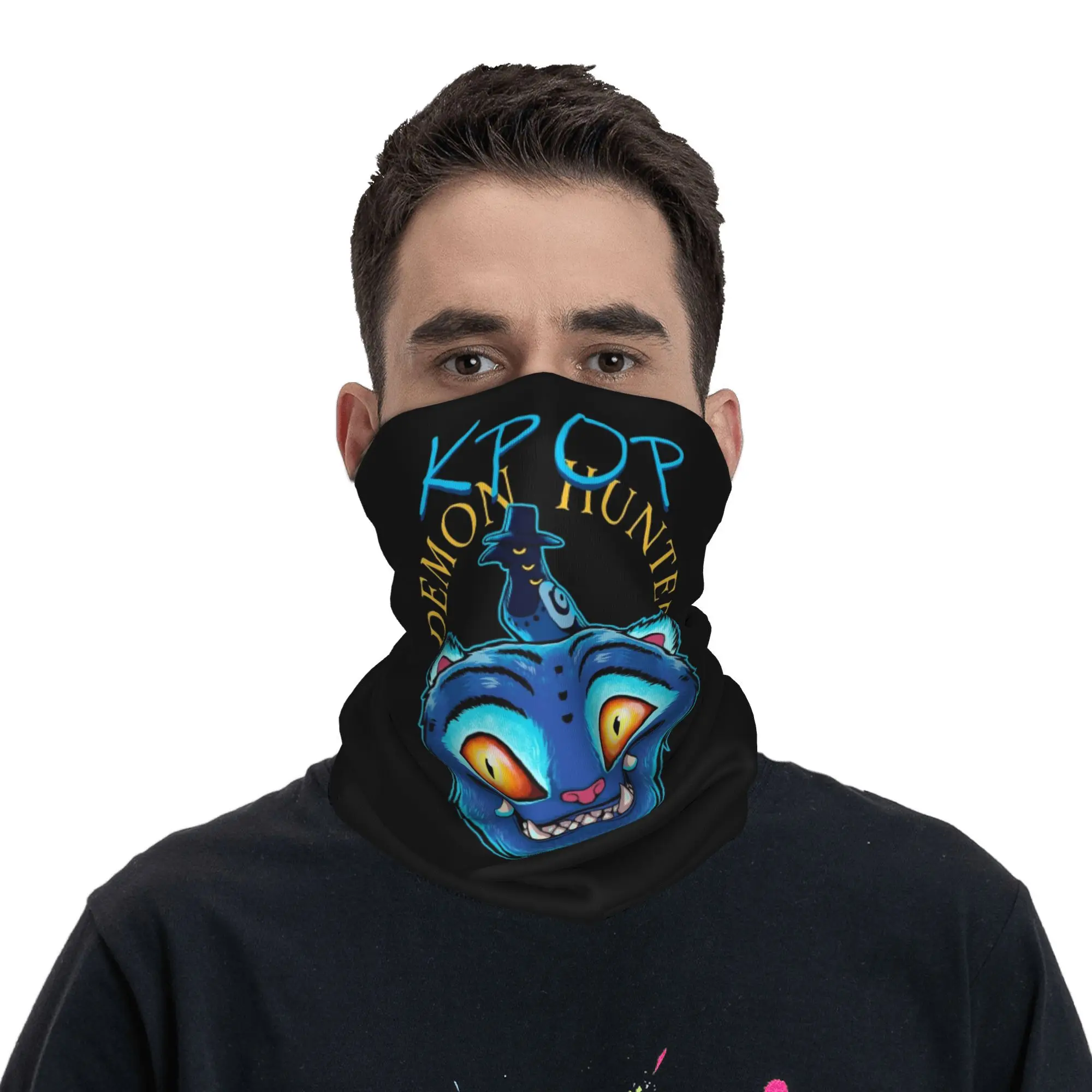 Saja Boys Kpop Demon Hunters Bandana غطاء الرقبة قناع مطبوع وشاح متعدد الاستخدام أغطية الرأس ركوب الدراجات للجنسين الكبار الشتاء