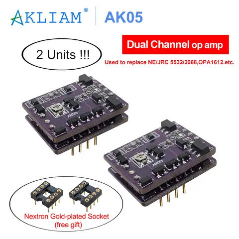 AkLIAM 1 / 2 Unit AK05 LC5 AK06 LC6 Op Amp Low Distortion Class A Discrete Operational Amplifier Upgrade Replace Muses02 OPA1612