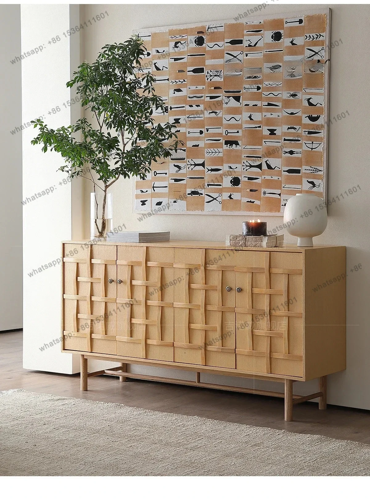

Side cabinet retro storage against the wall integrated fashion living room dining room fashion simple home fashion