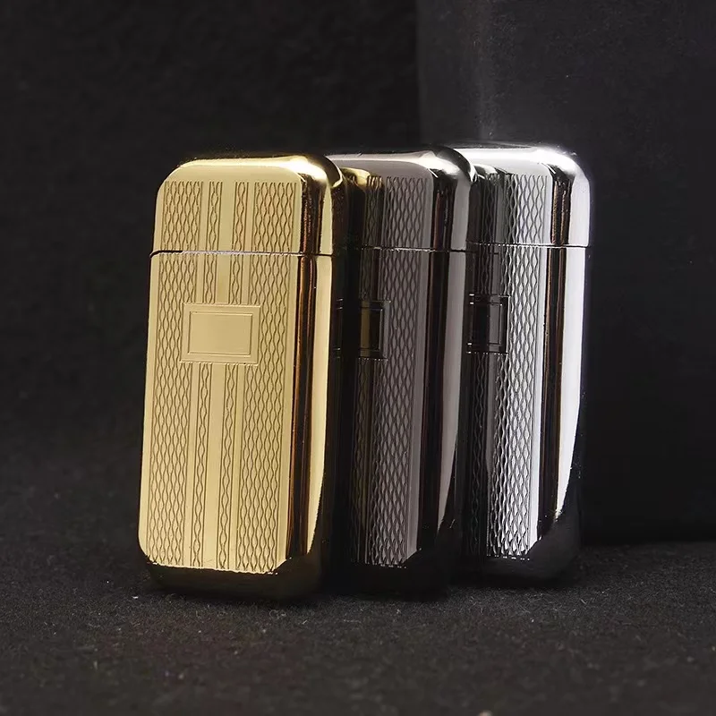 Electroplating Flower Version Mini Ultra-thin Grinding Wheel Lighter Open Flame Portable Butane Gas Lighter Cigarette Lighters