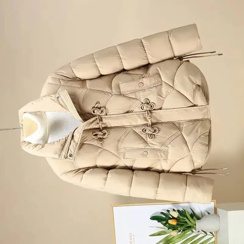 

2025 Новая модная зимняя куртка, женские парки, корейские свободные пуховые хлопковые пальто, женская теплая утепленная парка, женская короткая верхняя одежда