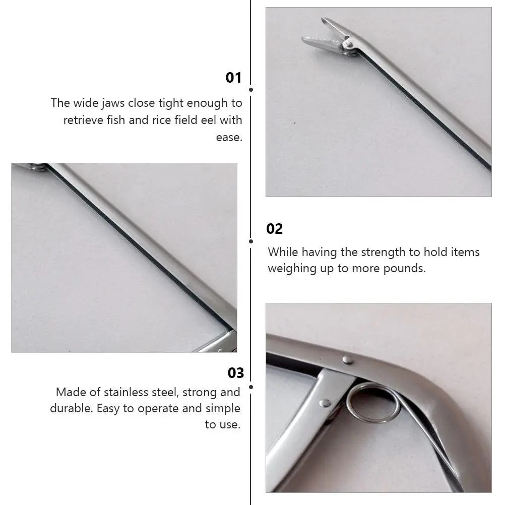 

2 pcs Stainless Steel Fishing Tongs Heavy Duty Fish Gripper For Eel Rice Field Fish Ergonomic Handle Durable Fishing Plier Tool