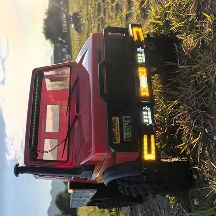 Metal Front Bumper For CROSSRC EMO XX XXL 1/6 RC Crawler Front Bumper Guard with LED Lights 6061 Aluminum Alloy Upgrade Parts