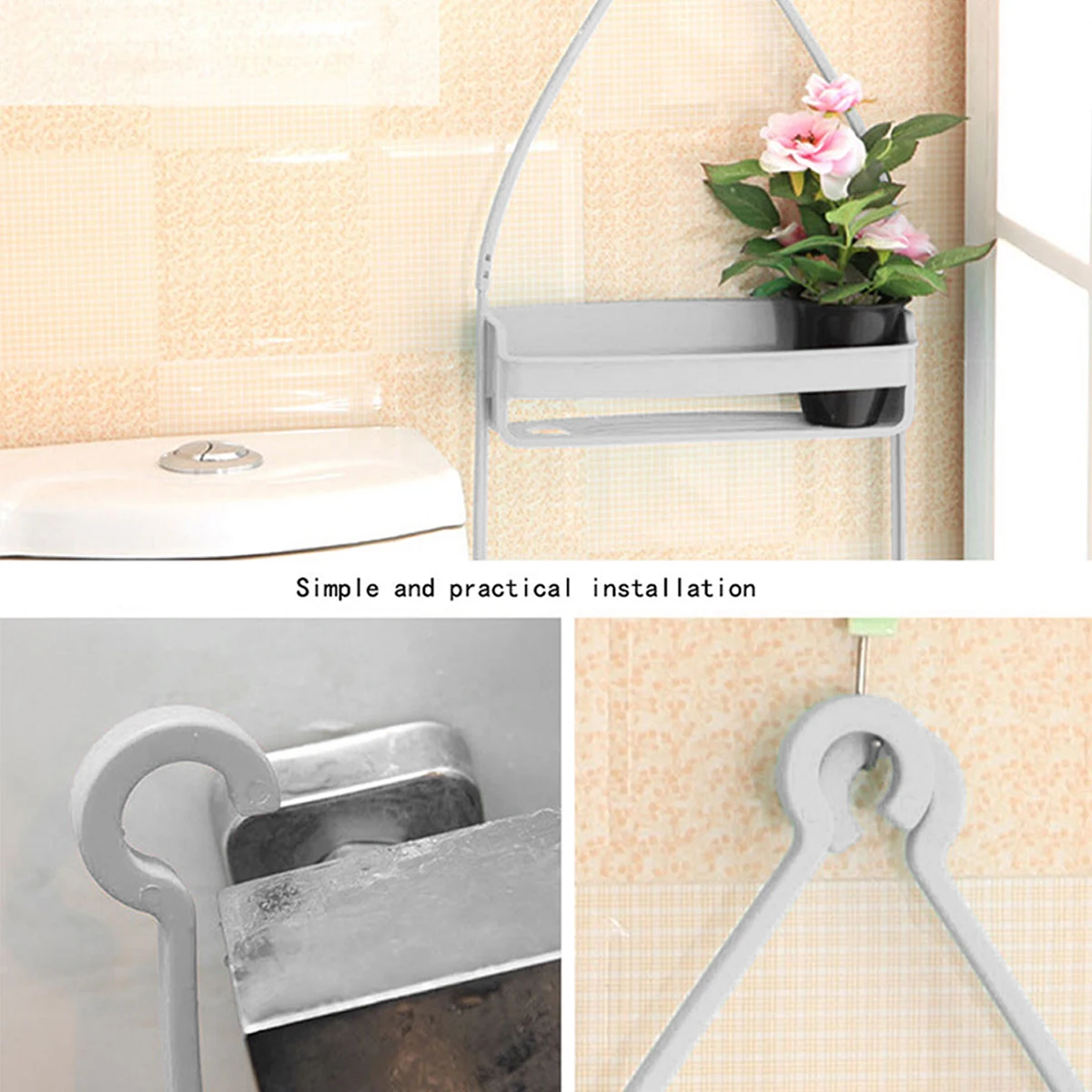 Bathroom Dubbele Lagen Hanging Shower Caddy Shower Organizer Holder Bathroom Storage Rack Over Shower Head for Shampoo