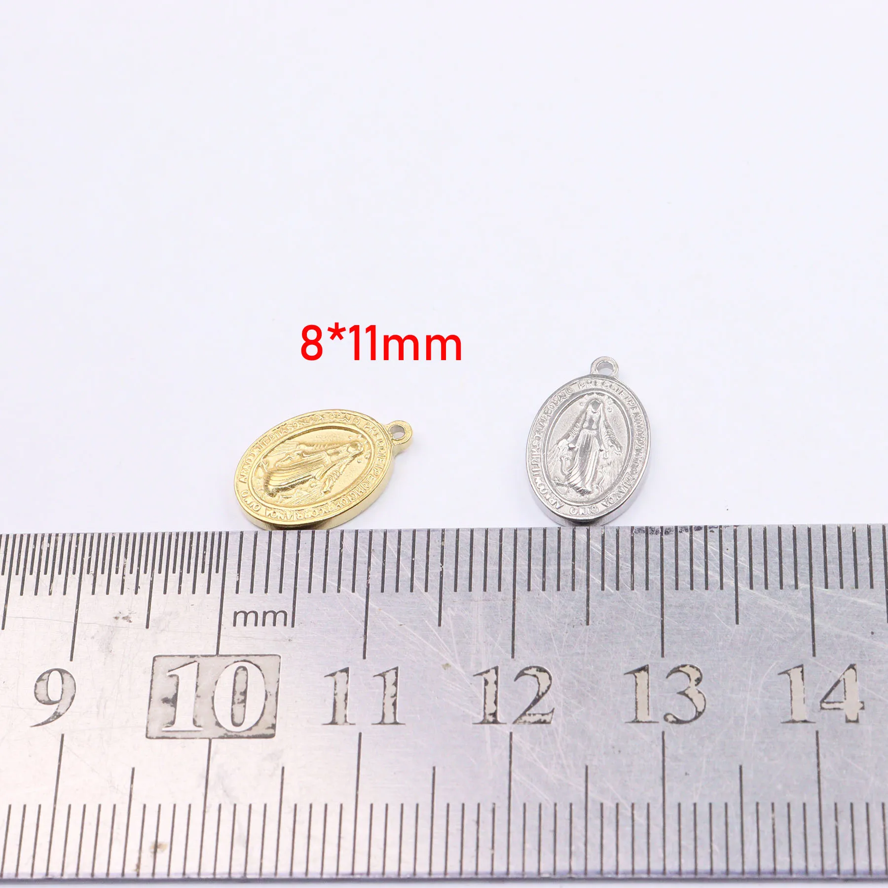 5pcs 316LStainless Steel High Quality Jesus Coin Anti Allergic Women Girl Charms Pendant DIY Jewelry Necklace Earrings Unfading