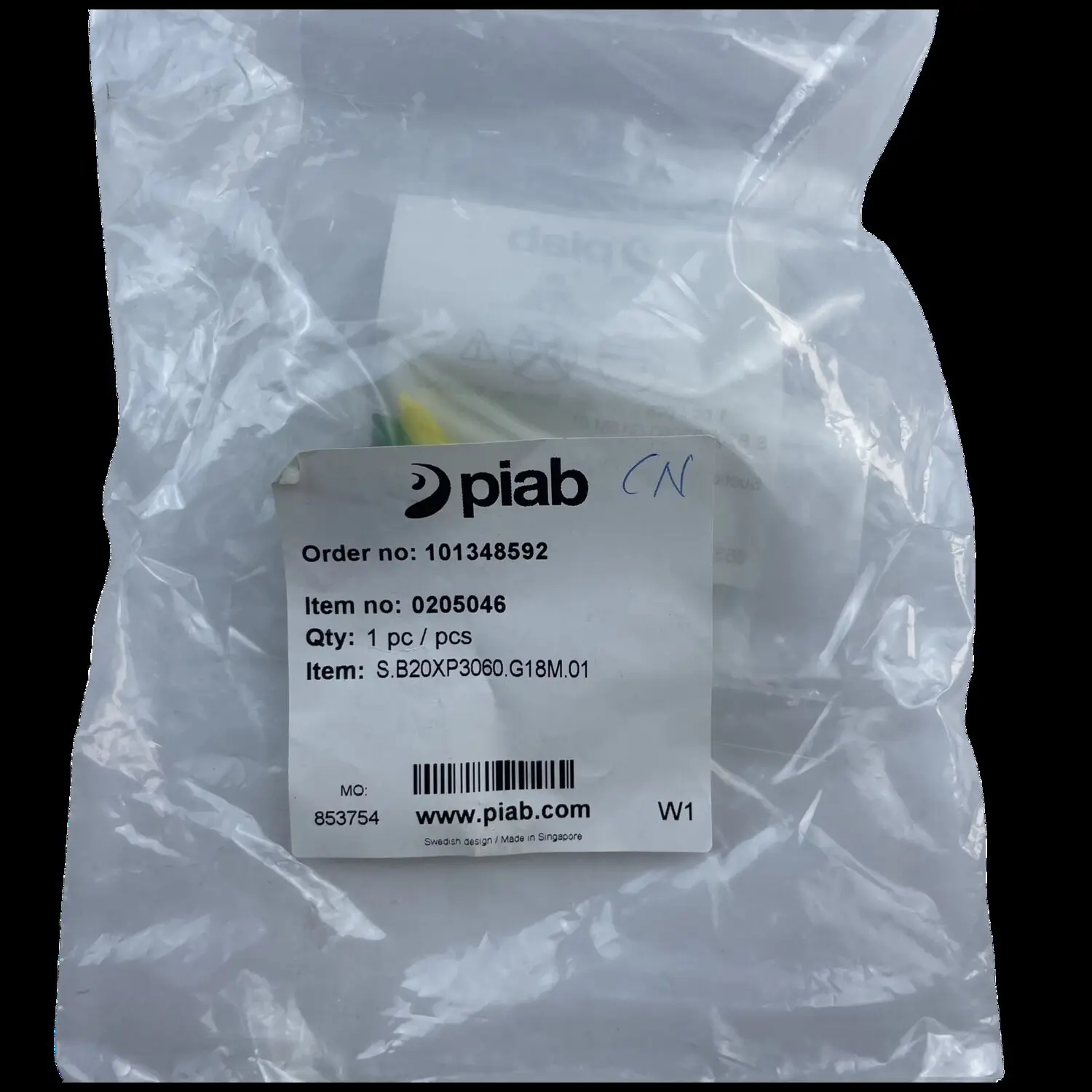 Swedish PIAB Corrugated Suction Cups, Models 0205046, 0205179, 0205050, And 0205187