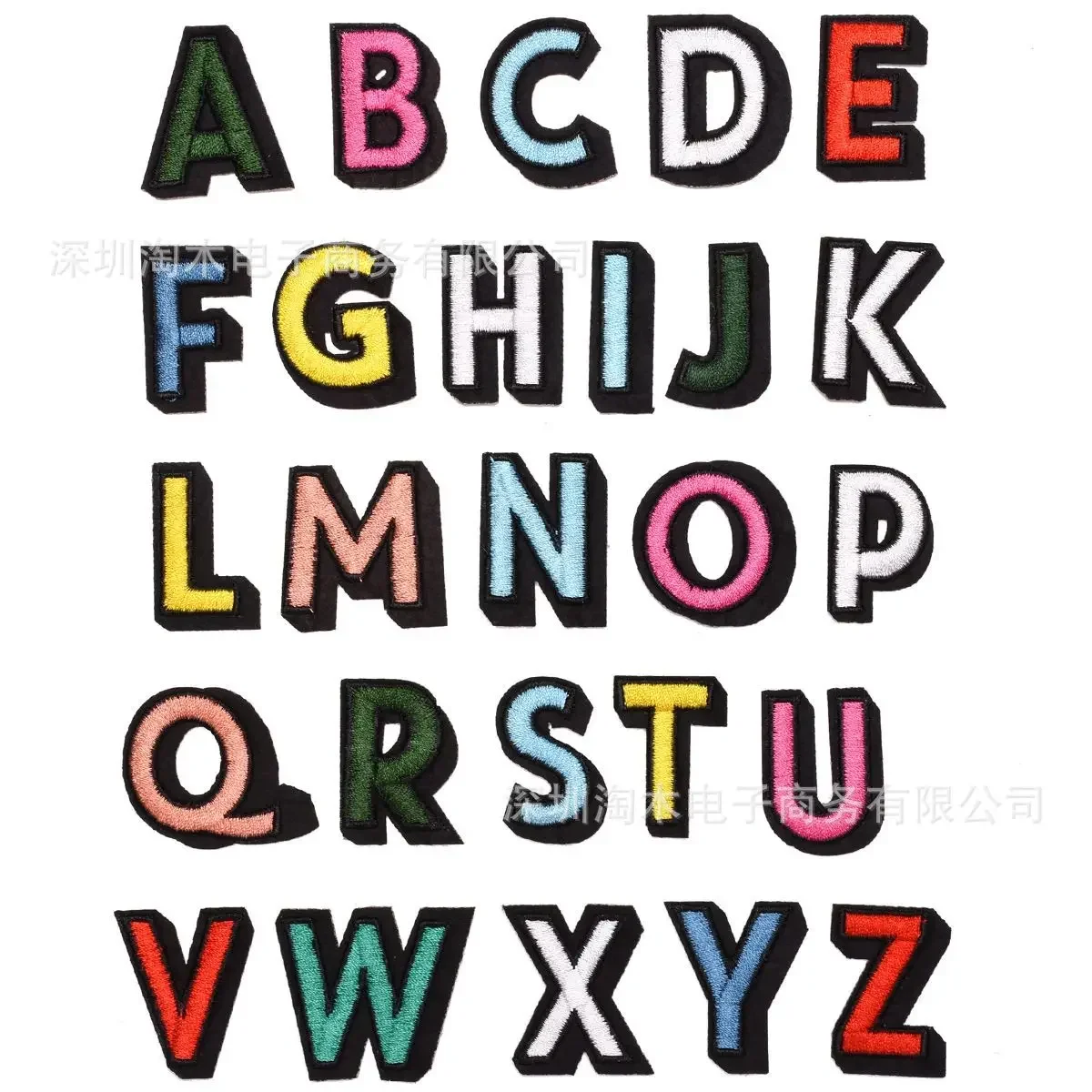 26 English Letters Fashion Embroidery Iron on Patches Small Alphabet A-Z Name Bagde Cartoon Cloth Appliques Decoration Sticker image 3