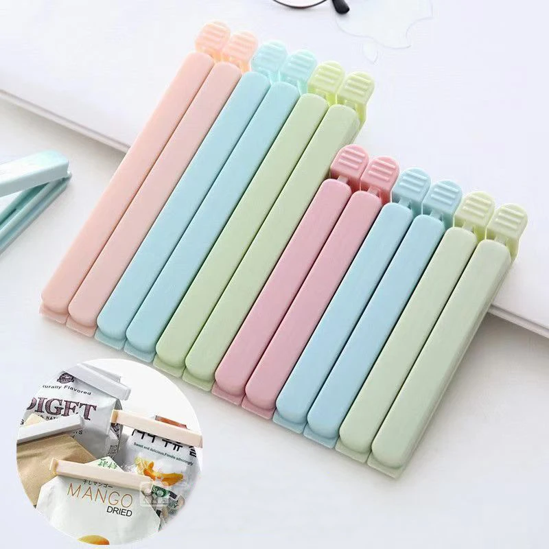 50PCS Bag Clips Food Snack Sealing Clip Portable Food Storage Bag Elastic Buckle Package Bag Clam Kitchen Storage Accessories