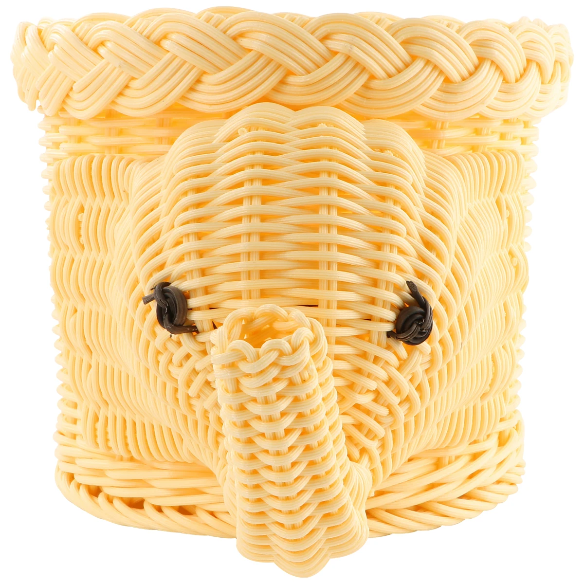 

1pc Creative Elephant Shape Woven Snack Basket Storage Organizer Desktop Fruit Container Home Restaurant Gift Beige