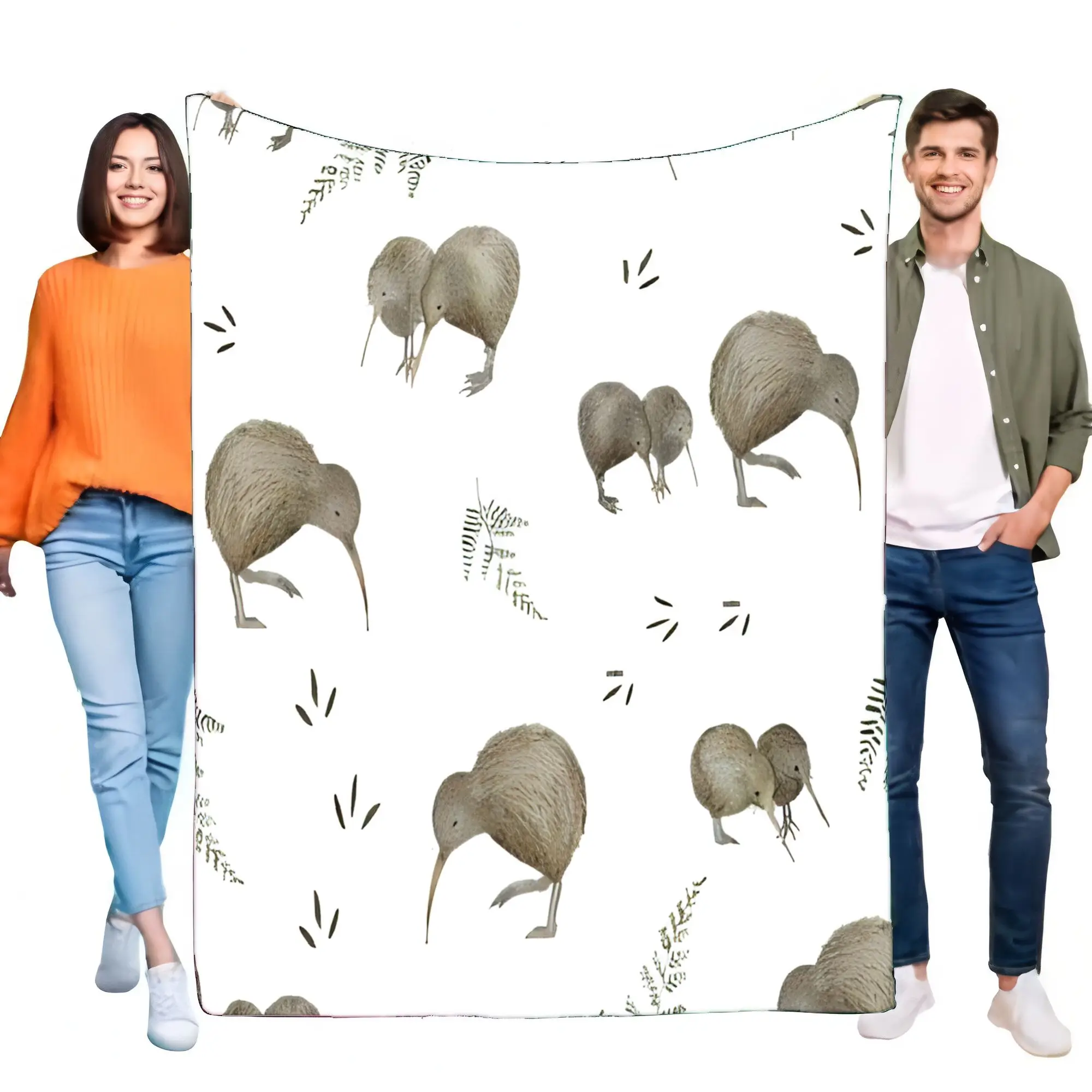 Neuseeland-Kiwi-Vogel-Flanell-Überwurfdecke, weich, gemütlich, warm, leicht, für Bett, Sofa, Reisen, Heimdekoration, Geschenk für Kinder und Erwachsene